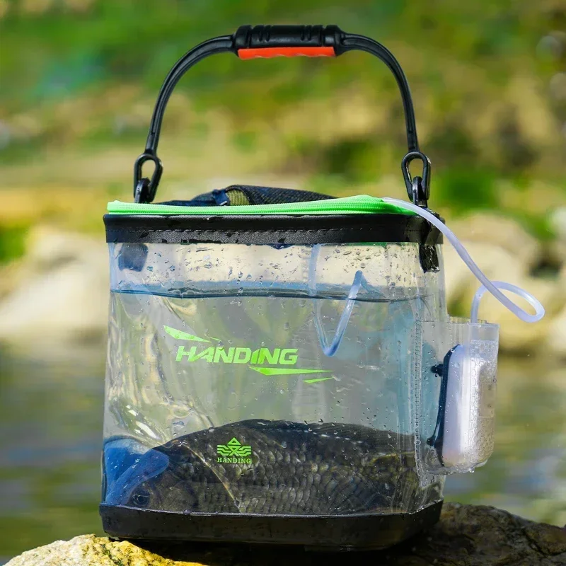 

Transparent Fish Storage Box, Large Fishing Bucket, Live Fish Carrier, Durable Outdoor Bin, Waterproof Fishing Bucket