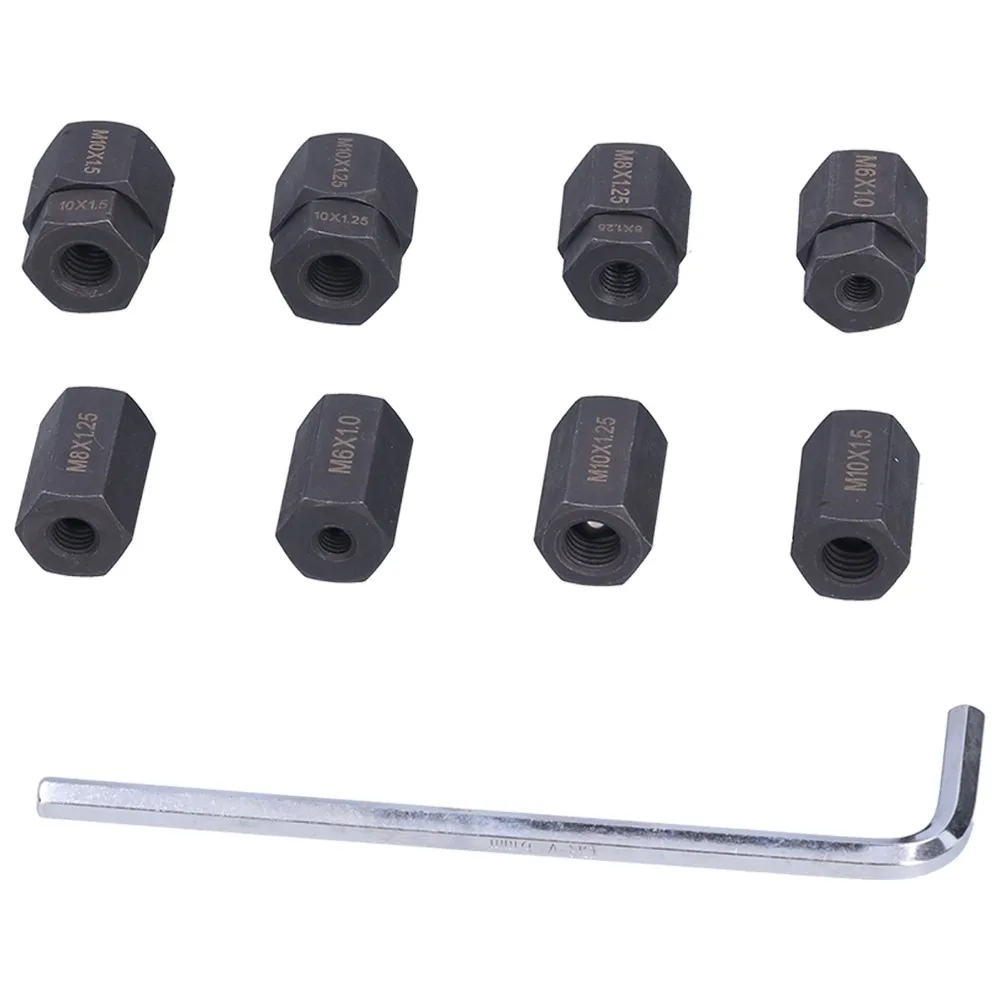 9PCS M6x1.0 Stud Installer Remover Kit M10x1.25 M10x1.5 Stud Removal Tool M8x1.25 With Storage Box Thread Repair Tool