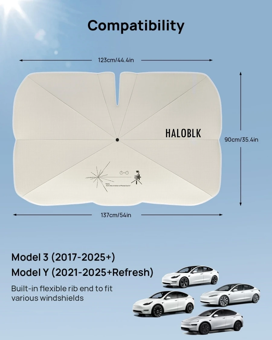 HALOBLK Sunshade for Tesla Model Y & 3