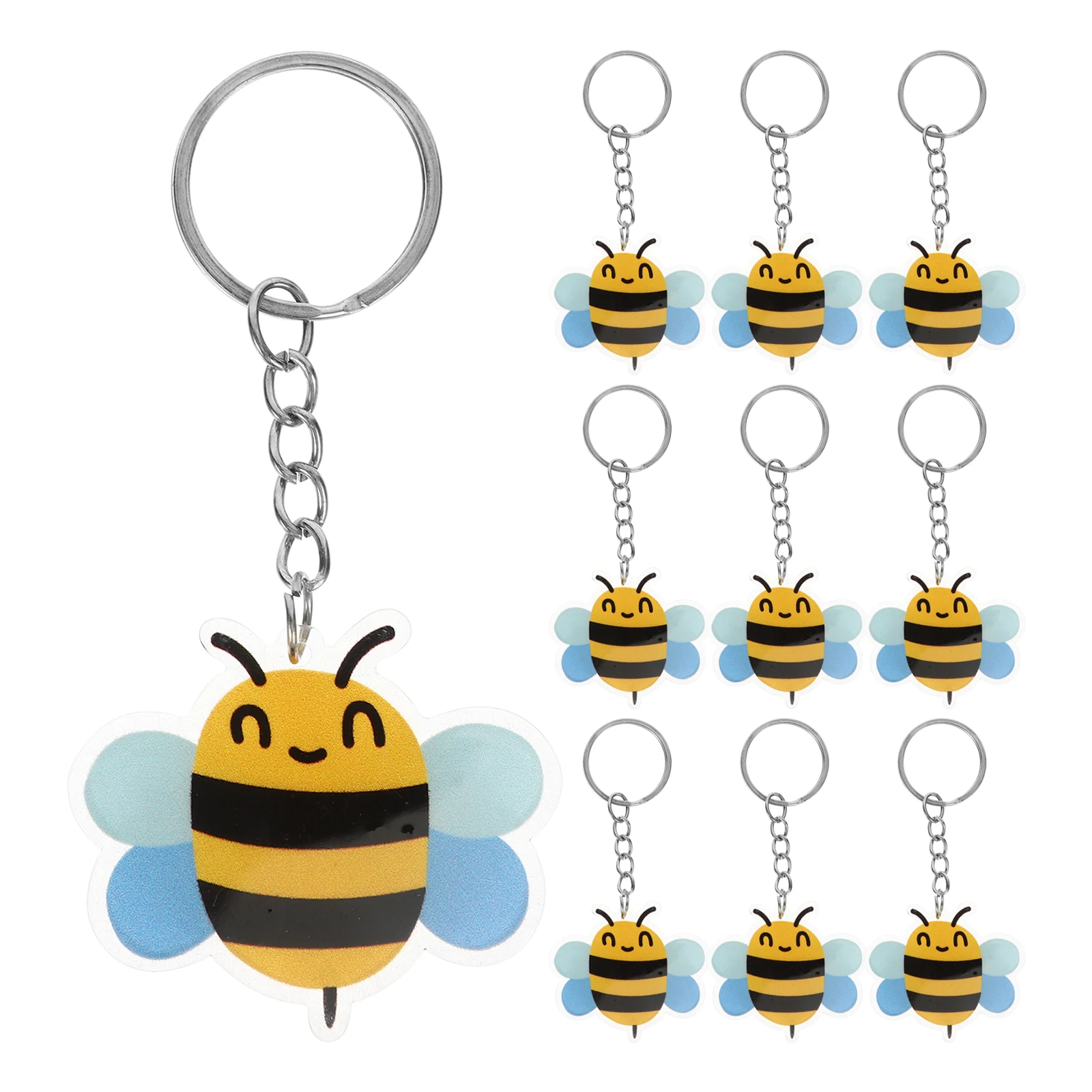 

10 Pcs Keychain Cartoon Decor Metal Hanging Party Favor Gifts Storage Cute Shaped Keychain Accessories