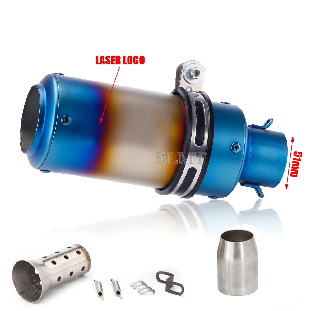 Universal 51/60mm motorcycle sc exhaust inox muffler carbon fiber exhaust with DB Killer for z900 R3 R25 MT07 MT09 R1 Z400 Z650 image 3