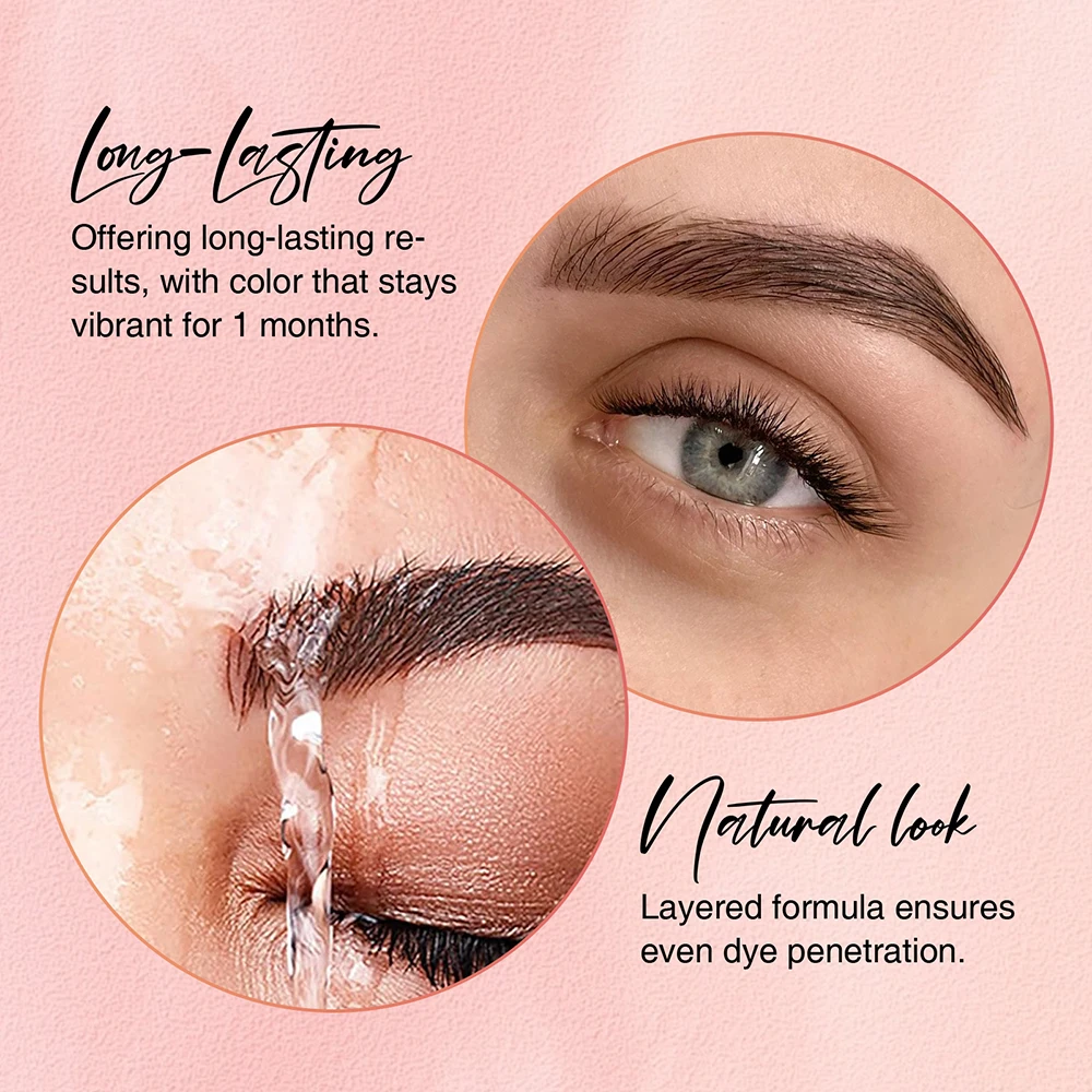 Gollee Classic Black Lash and Brow Tinting Set Waterproof Eyelashes Lift Tint Kit Enhancers Mascara Semi Permanent Eyes Makeup