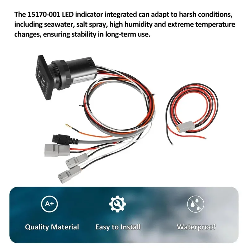 Picture 4: 15170-001 LED Integrated Indicator Tactile Trim Tab Switch Kit with Pigtail Replace Part for Lenco Marine Single Actuator System