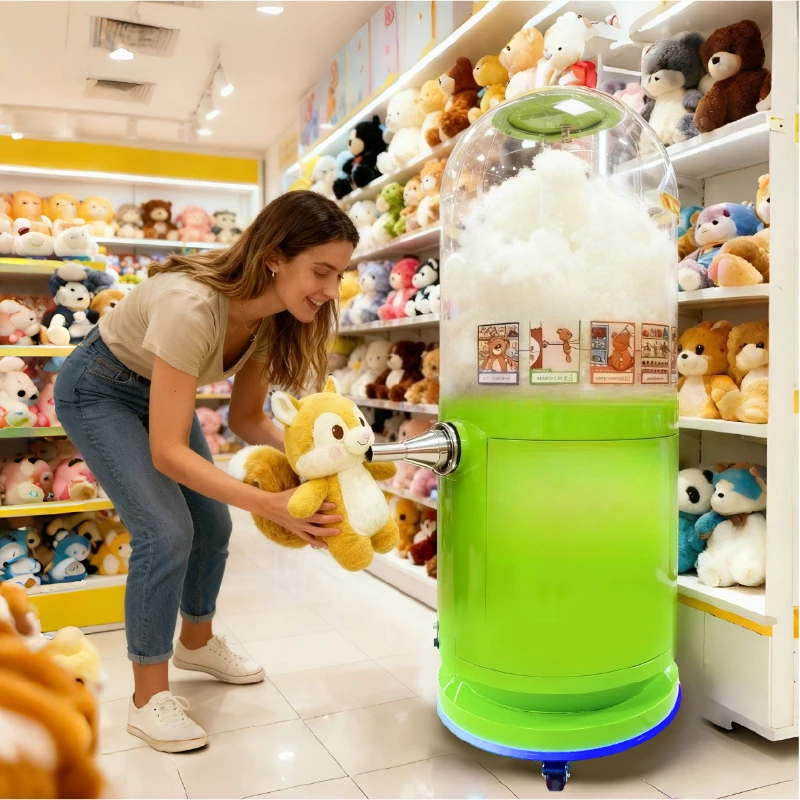 High Speed Electric Hot Press Toy Shop Fiber Filling Plush Toy Filling Machine, Portable Bear Making Machine