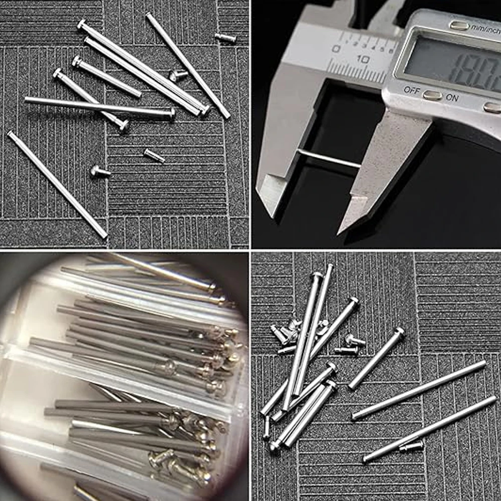 Edelstahl-Uhrenarmband, Federsteg, Verbindungsstifte, Reparaturwerkzeug, Uhrenteile, Kabelschraube, Größe 10–28 mm/8 mm–27 mm