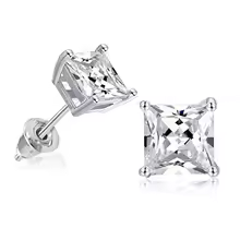 Cubic Zirconia Stud Earrings Oval CZ Crystal Classic Jewelry for Women - E101