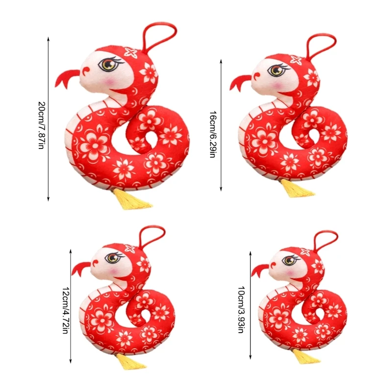 Hanging Sturdy Plush Snake Charm Pendant for Spring Festival Decoration W3JF