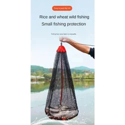 Drawstring Opening Design Fishing Basket Foldable Fishing Net Foldable Fishing Net Cage Live Fish Basket Portable