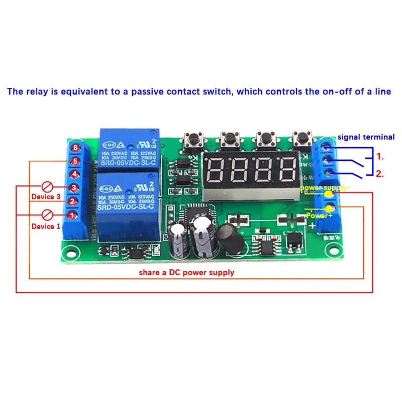 Two Way Delay Relay Module Pulse Trigger DC 7-30V