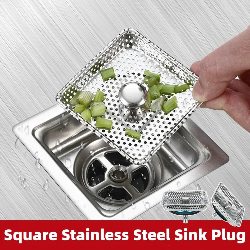 Sink Drain Strainer Stopper Stainless Steel Rubber Kitchen Sink Plug Filter Stopper Anti Clogging Odor Bathroom Accessories