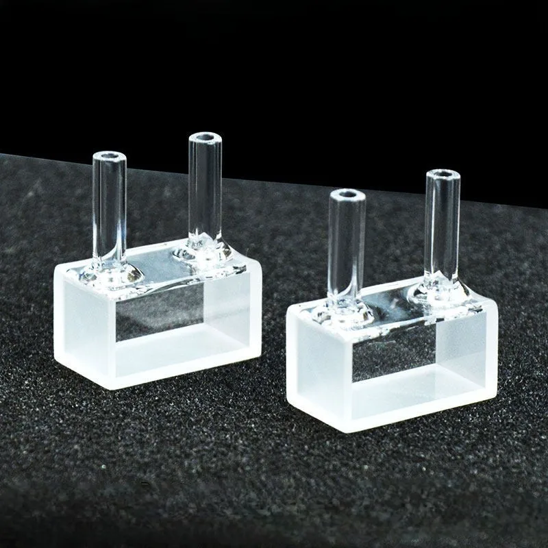 Quartz flow colorimetric dish with optical path length of 10mm-2ml, high temperature resistance and UV transmittance