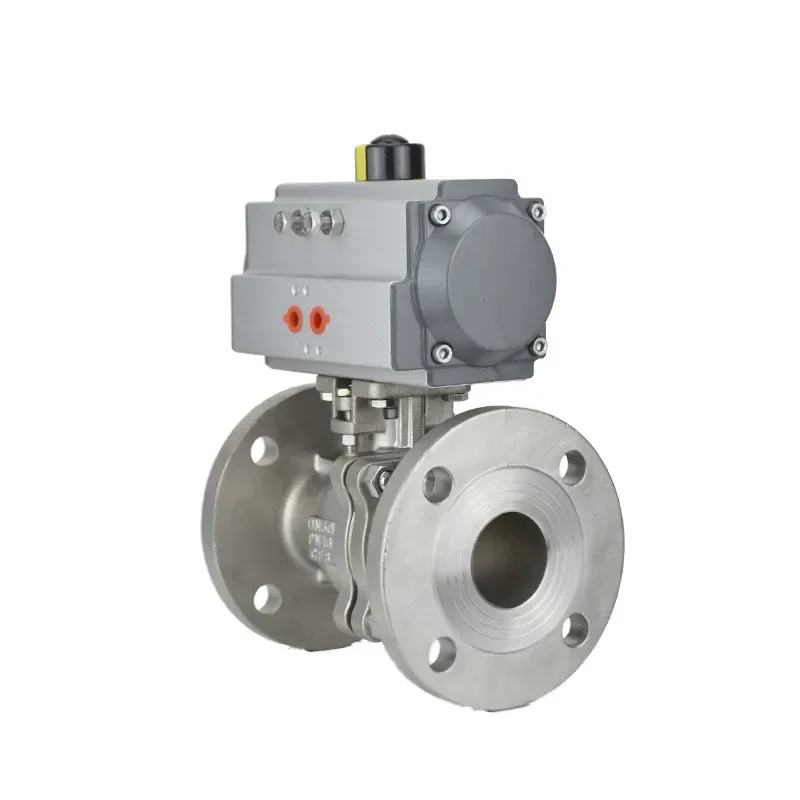 for GQ641F-16P High Temperature Steam 304 316 Stainless Steel Pneumatic Flange Ball Valve O Type Shut Off Valve