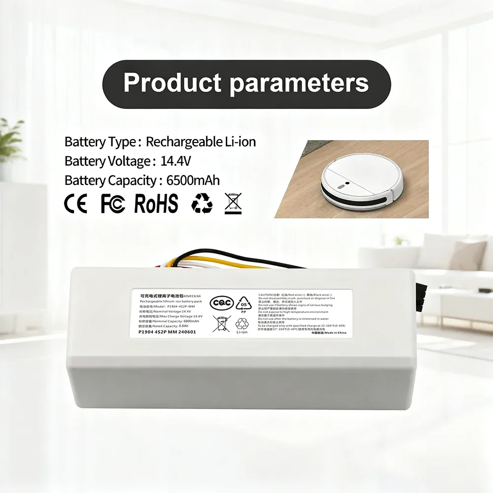 

High Capacity 12800mAh Li-ion Vacuum Battery Compatible with Xiaomi Mijia 1C STYTJ01ZHM Dreame MC1808 XM2000021