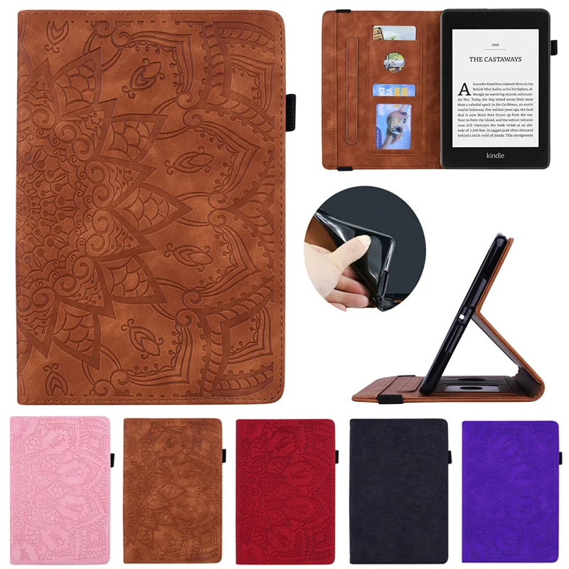 Case for Funda Kindle Paperwhite 11 Generation 2021 6.8 inch Emboss Wallet Tablet Etui for Kindle Paperwhite 2021 Case 11th Gen