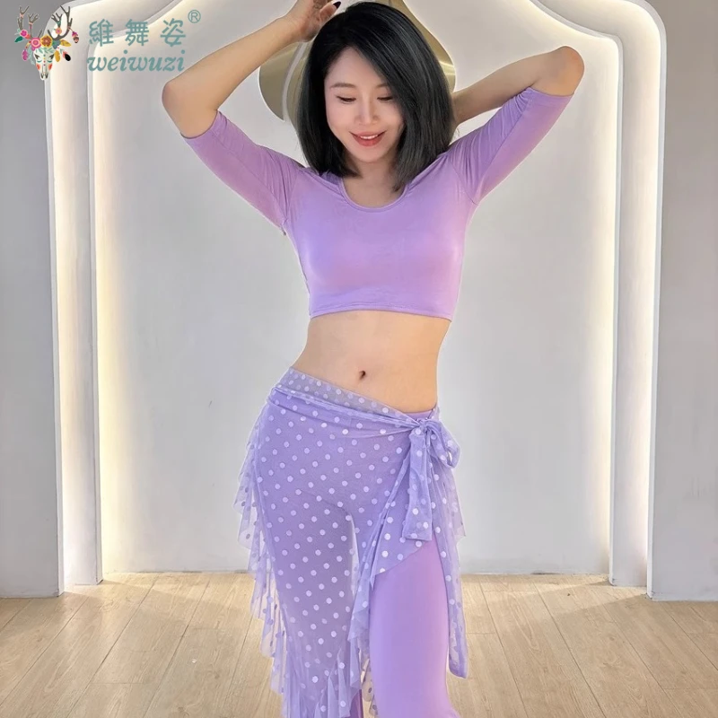 

Одежда для практики танца живота, женский индивидуальный мягкий и удобный комплект, тренировочная одежда для восточных танцев для взрослых и детей