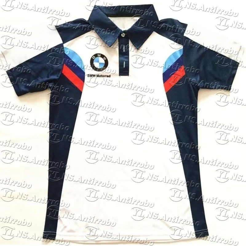 

Удобная дышащая спортивная рубашка BMW с короткими рукавами для езды на мотоцикле, повседневная рубашка поло с модным принтом и пуговицами