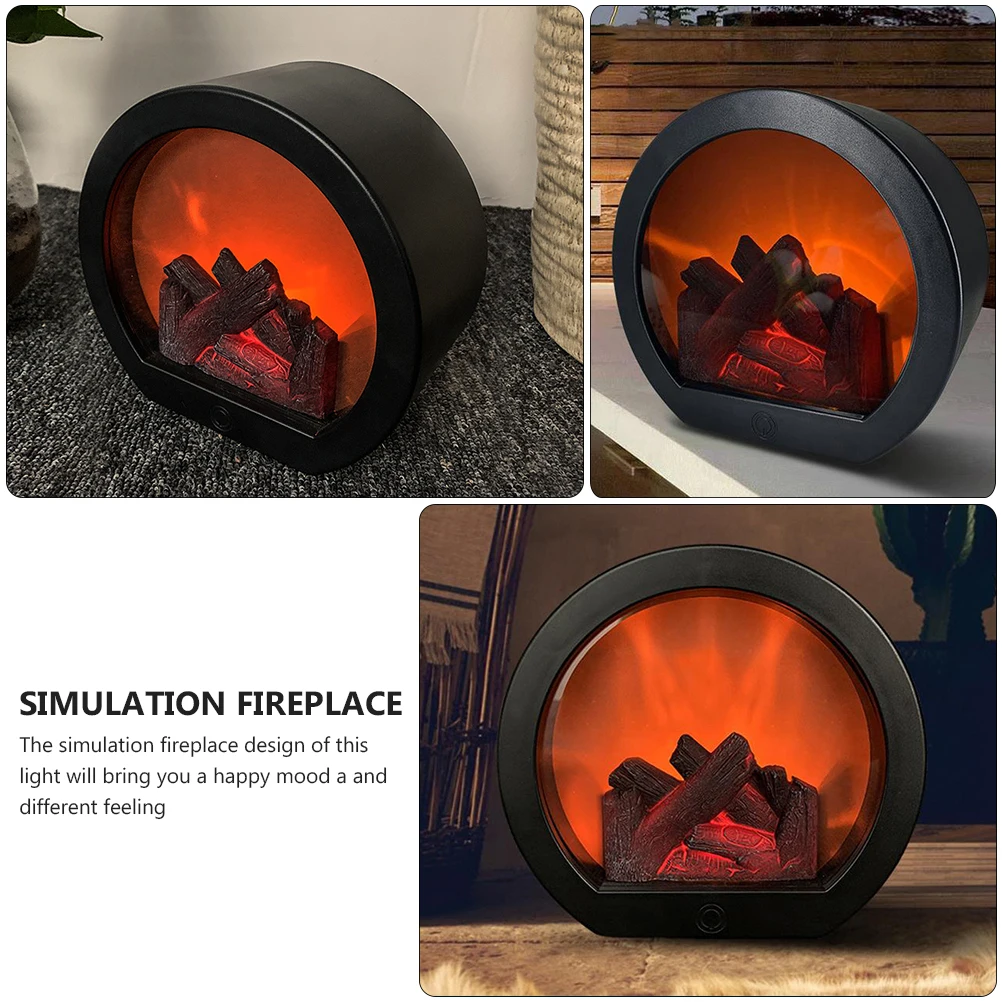 침실 거실 데스크탑 야간 조명을 위한 시뮬레이션된 벽난로 조명 터치 감응형 장식 램프 따뜻한 분위기