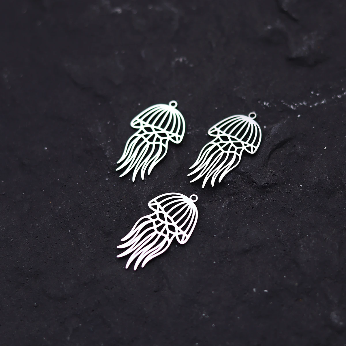 3pcs Marine Animals Jellyfish Pendant Stainless Steel Charms For Necklace Earrings DIY Jewelry Making Accessories