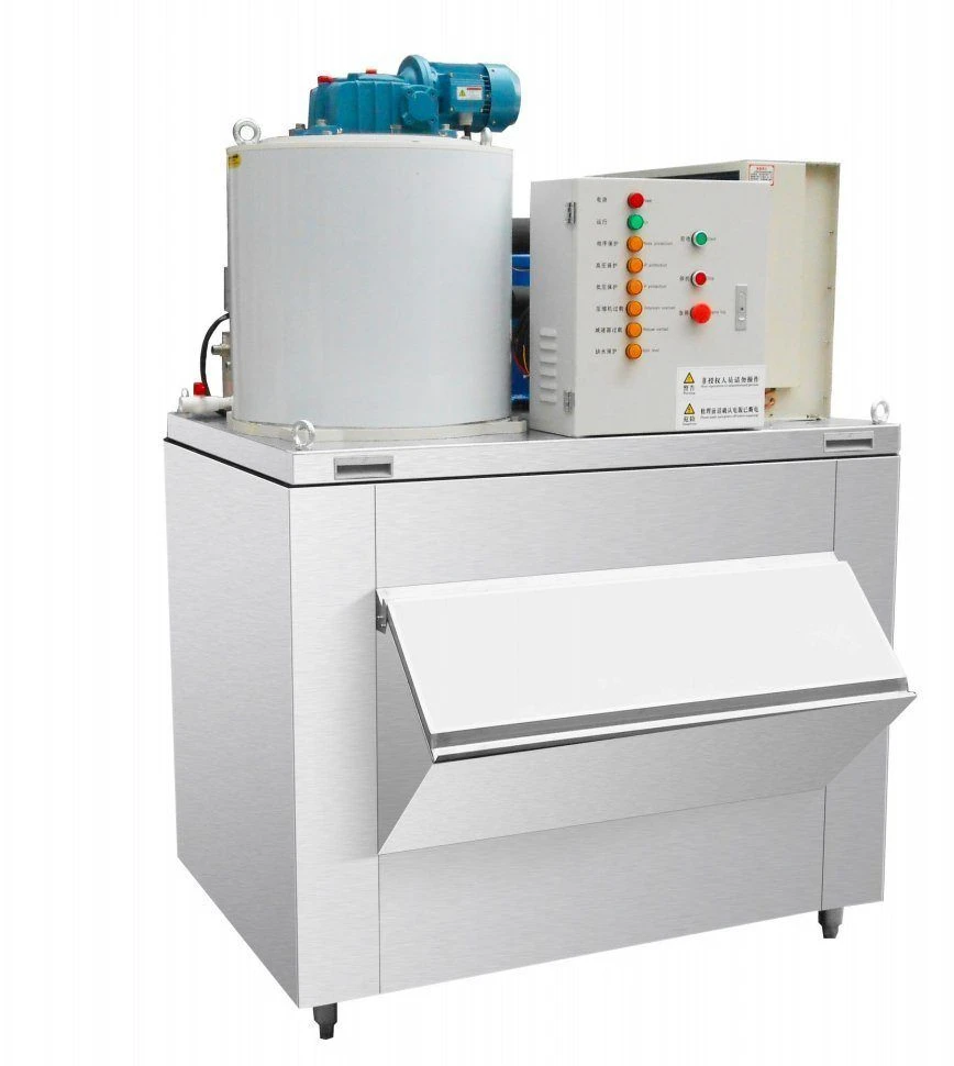 Industrial Electric Flake Ice Maker Air-Cooled Stainless Steel 2000kg/Day Energy Efficient Class A+++ for Seafood Commercial Use