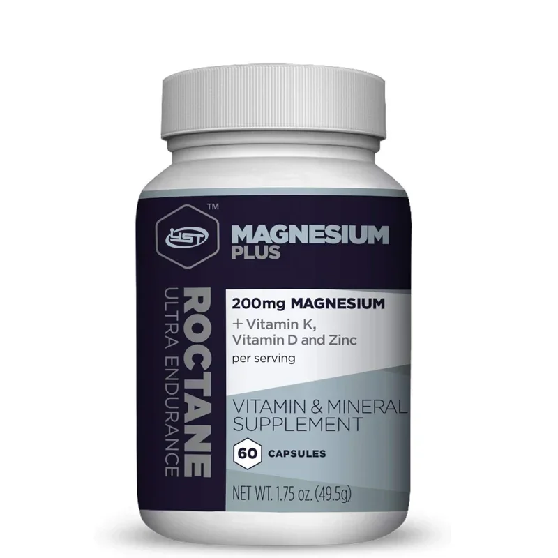 Las cápsulas Energy Roctane Magnesium Plus contienen vitamina K, D y zinc para la recuperación post-exercice y soporte 60 cápsulas
