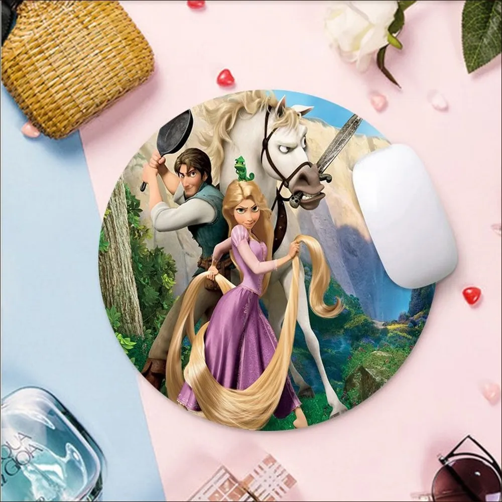 Disney Tangled Rapunzel princess Mousepad Small Round Speed Version Game Computer Keyboard Mat PC Laptop Mouse mat Desktop Mat