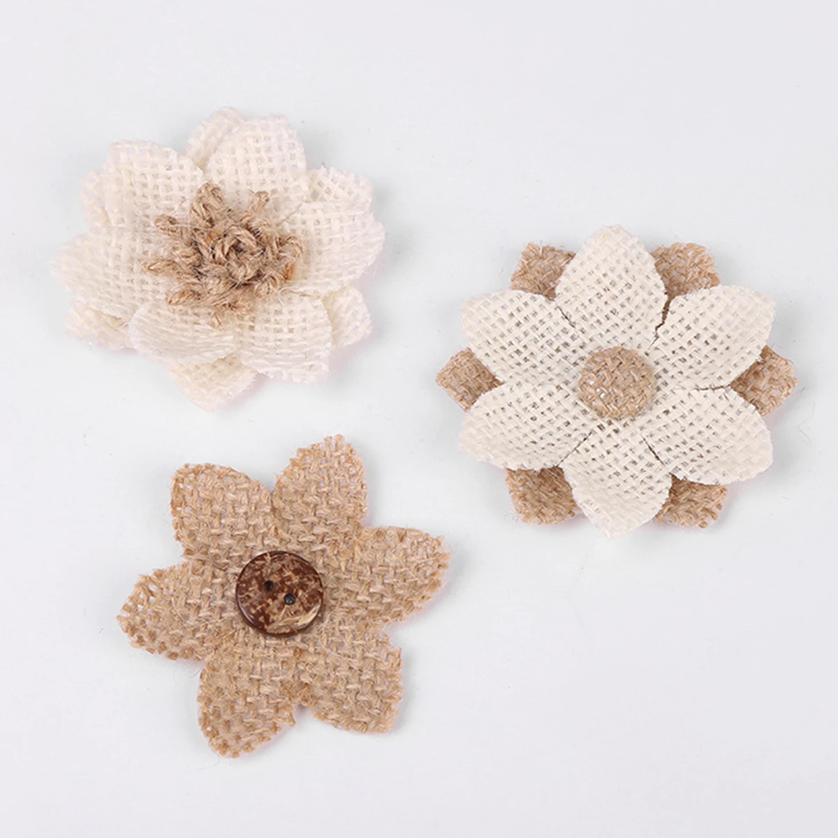 

10pcs Handmade Jute Flowers Decorative Craft Accessories For Party Wedding Table Decoration Diy Home Decor Flower Jute Accessory