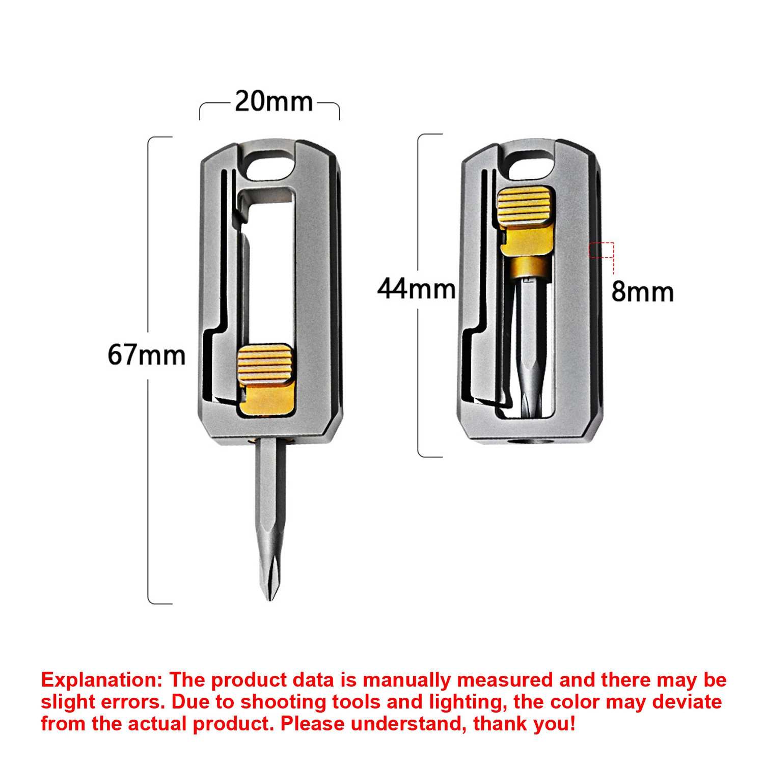 مقبض مفك براغي صغير من سبائك التيتانيوم TC4، أداة صغيرة محمولة للتفكيك EDC، A1292 #5