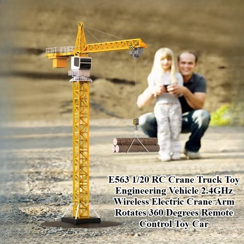 

Радиоуправляемый кран-манипулятор E563 1/20, игрушечная инженерная машина, 2,4 ГГц, беспроводное электрическое управление, поворот стрелы на 360 градусов, игрушка на пульте управления