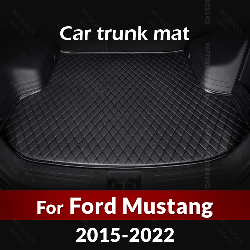 Car Trunk mats For Ford Mustang 2015 2016 2017 2018 2019 2020 2021 2022 Custom Floor Mat Auto foot Pads Carpet Cover Interior Ac