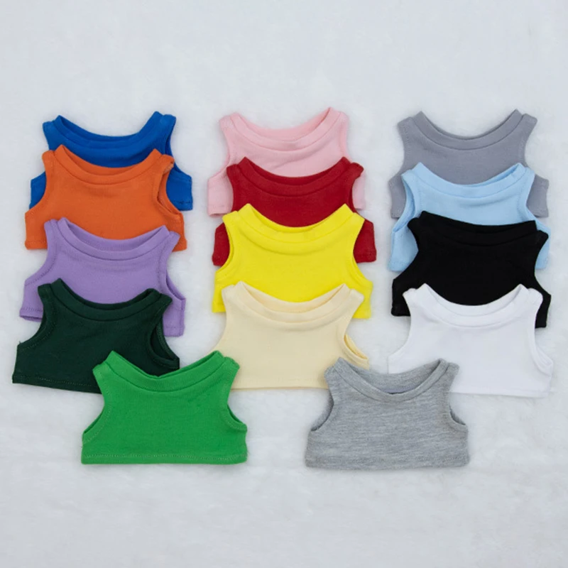 Doll Clothes for 10/15/20cm Idol Doll Outfit Accessories Sleeveless High Collar Tank Top T-shirt for Kpop EXO Super Star Dolls