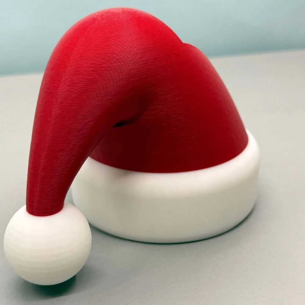Bright Red Christmas Hat Bottle Holder Lightweight Design Smooth Surface Santa Hat Bottle Sleeve Cute Style Hollow Inside