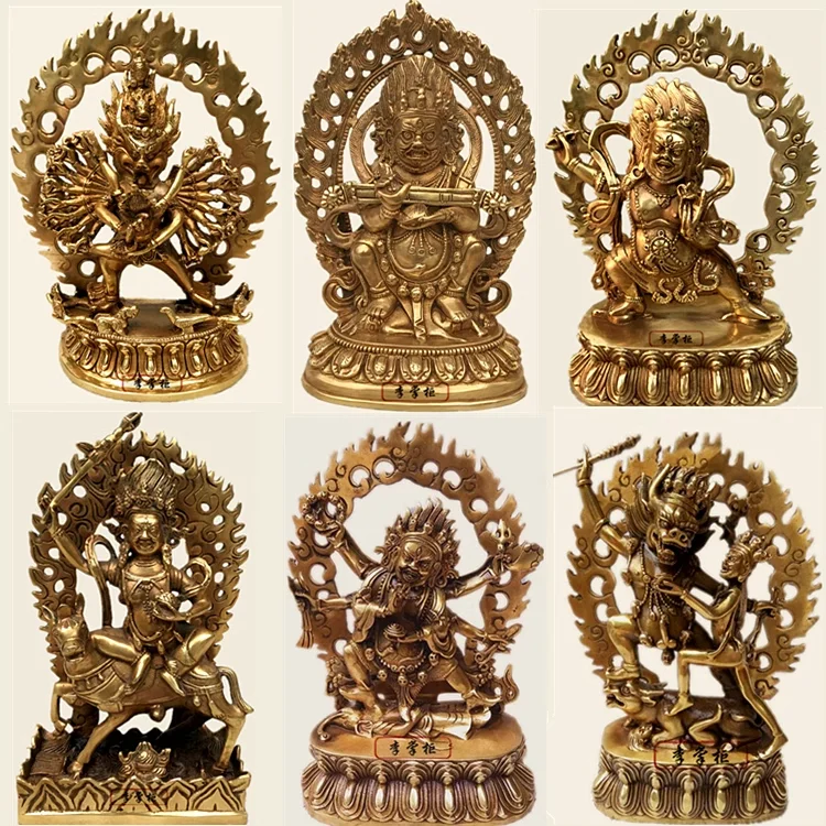 

Tibetan pure bronze Hell Lord Vajrapani, Great Mighty De, Vajra Horse Head, Great Black Heaven, Auspicious Heavenly Mother, God