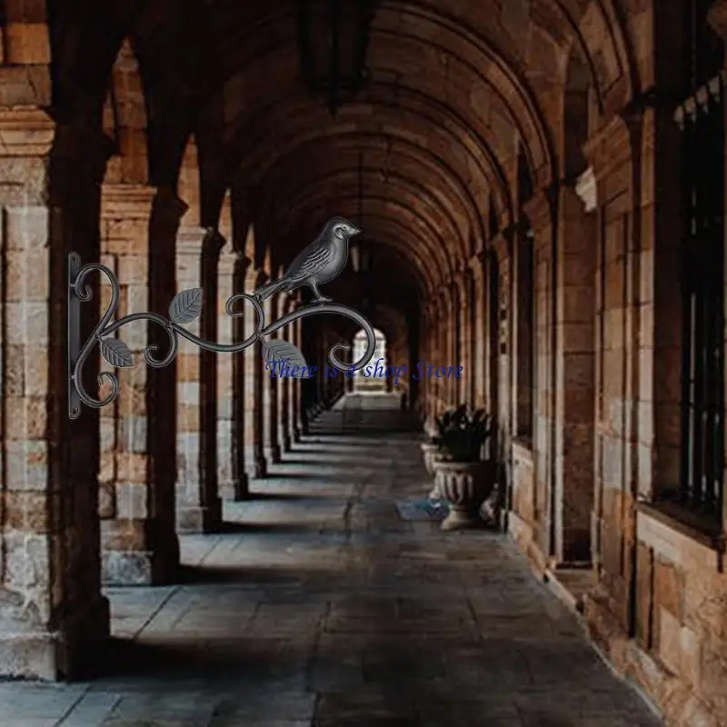 

D0AD Iron Hanging Bracket Wall Hook Plant Hanger for Bird Feeder Lanterns Wind