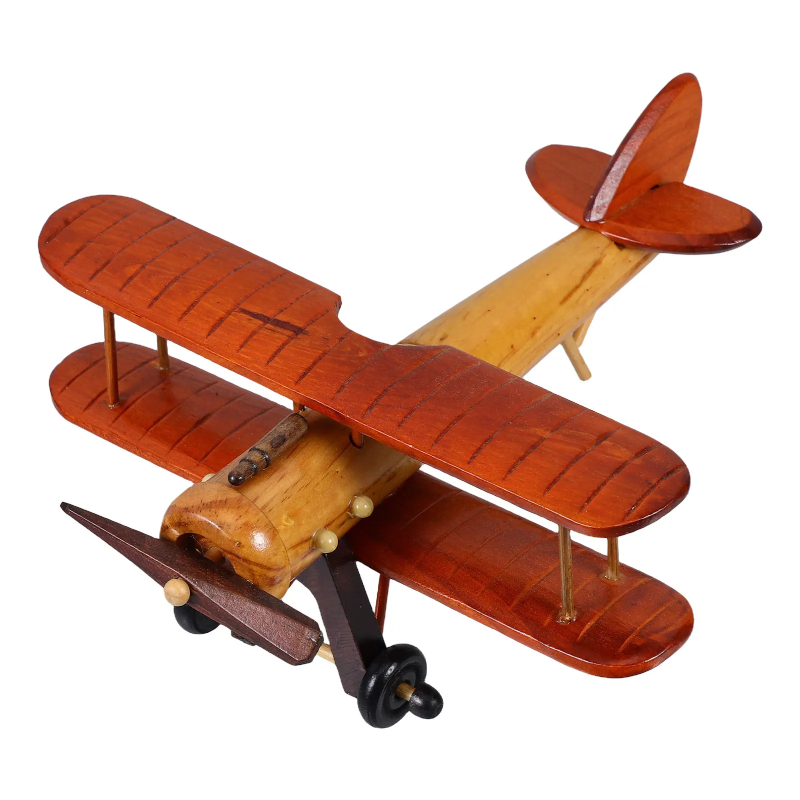 

Wooden Airplane Vintage Retro Handcrafts Desktop Decoration Photo Props Home Office Decor Classic Aircraft Ornament