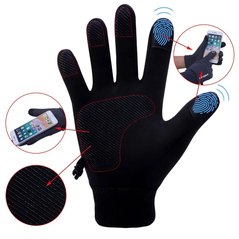 Winter Gloves Men Women Touch Screen Warm Gloves Water Resistant Windproof Thermal Gloves for Driving Running Ski riding