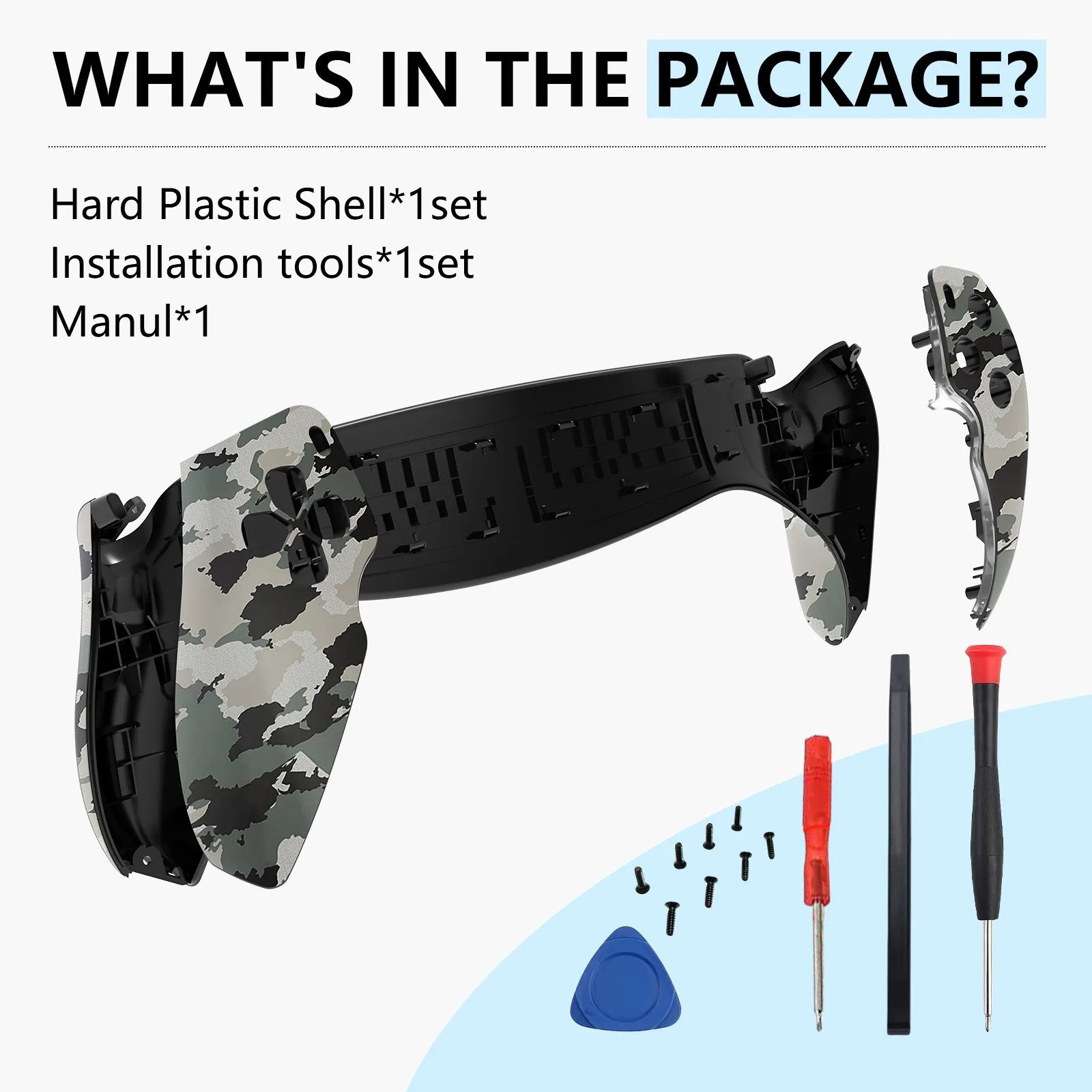 Full Set DIY Housing Case Cover Compatible with PS5 Portal Handheld Replacement Detachable Front Back Plate for Portal
