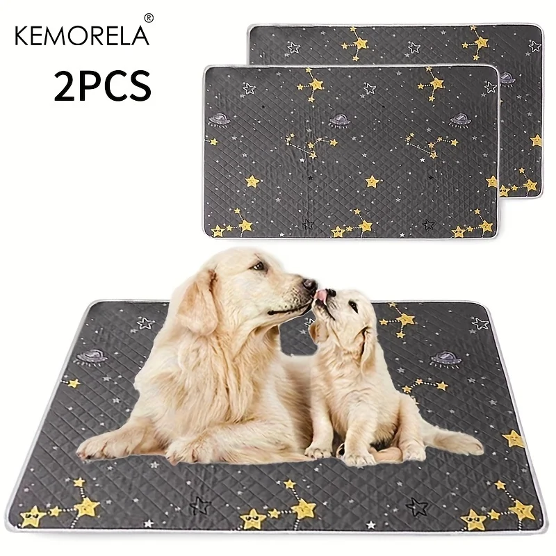 2PCS Dog Training Mats Reusable Pet Toilet Training Mats, Su