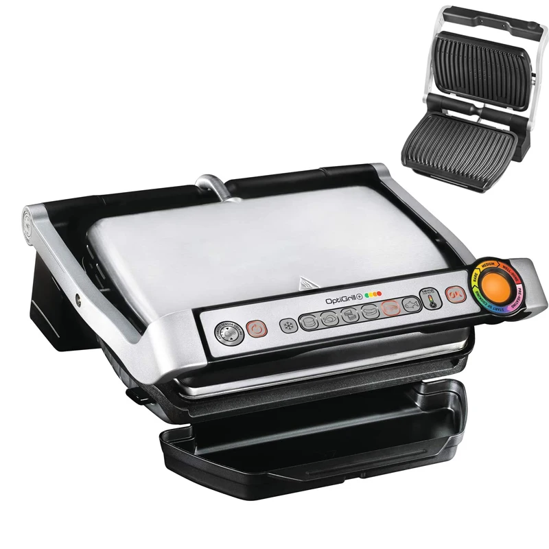 New Hot Detachable Indoor Electric Grill 4-Servings Automatic Sensor Cooking Silver Digital Electric Grill