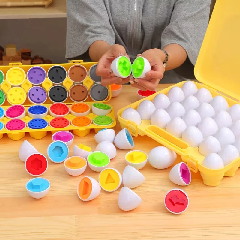 Baby Montessori Educational Toys Smart Eggs Alphabet Letters Shapes Matching Puzzle For Children 1 2 3 Years Toddler Games