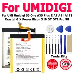 Power 5 Bison GT2 Pro S5 Pro Battery For UMI Umidigi S5 One A3S Plus E A7 A11 A11S Crystal G X Power Bison X10 GT GT2 Pro 5G