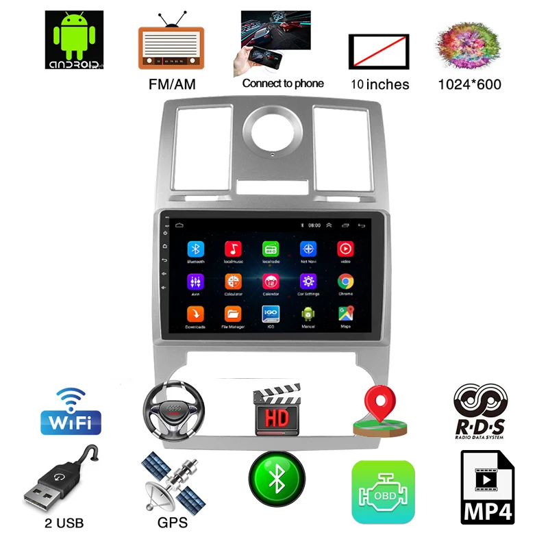 9 Inch Android Car Multimedia Video Audio FM BT GPS Navigation Car Player 4G MP3 Player