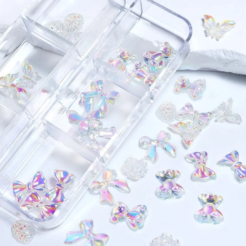 

Resin Nail Charms Bow Nail Decorations Manicure Ornaments Nail Art Supplies Flower Nail Accessories Butterfly Resin