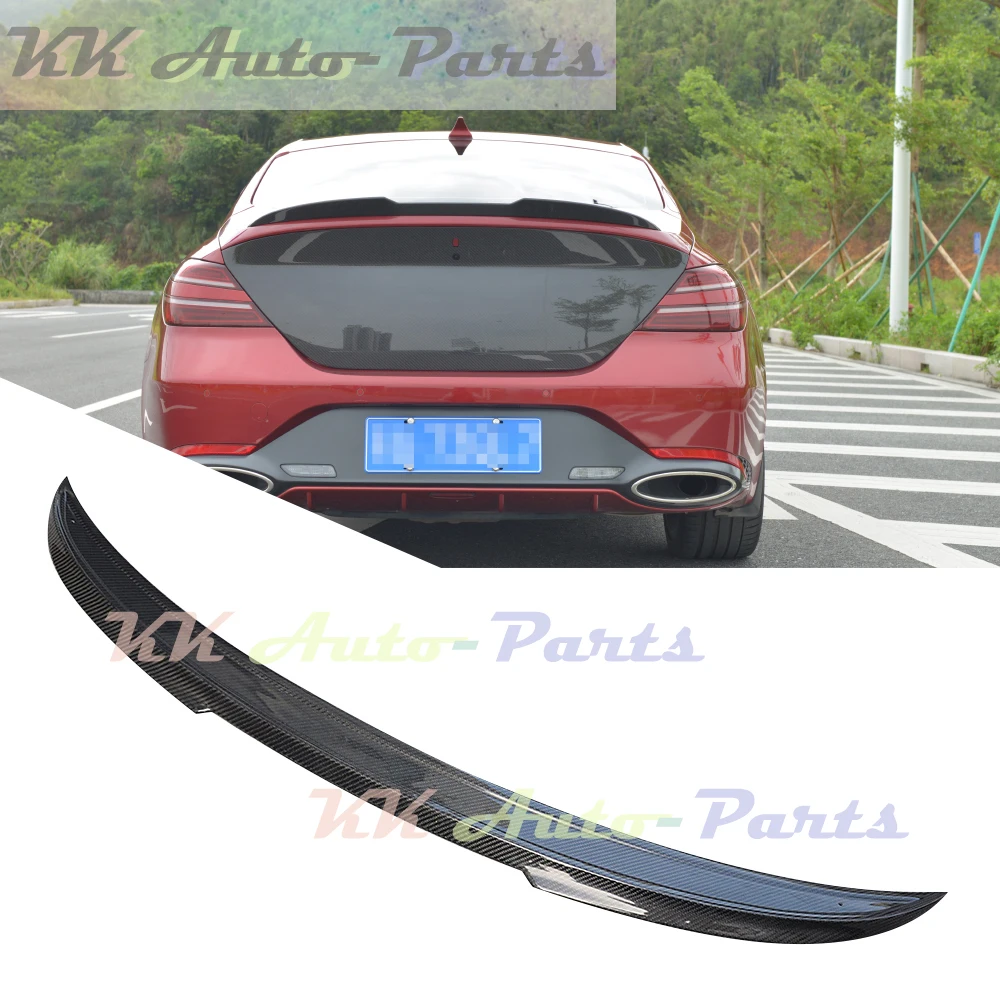 Dry Carbon Fiber Rear Trunk Spoiler Wings Boot Lip For Hyundai GENESIS G70 2022UP