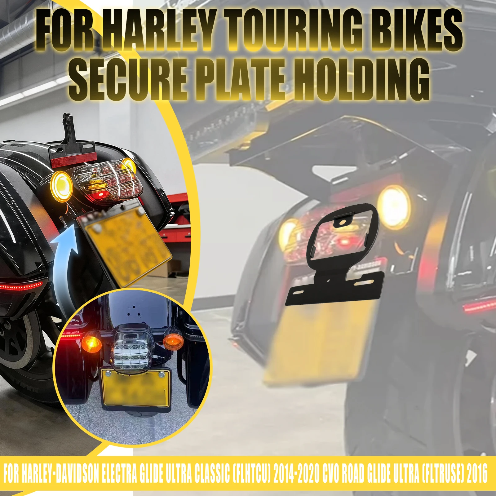 For Harley Low Rider S ST Electra Glide Ultra Limited FLHTK Sportster 883 Motorcycle License Plate Bracket Anti-rust Isolation
