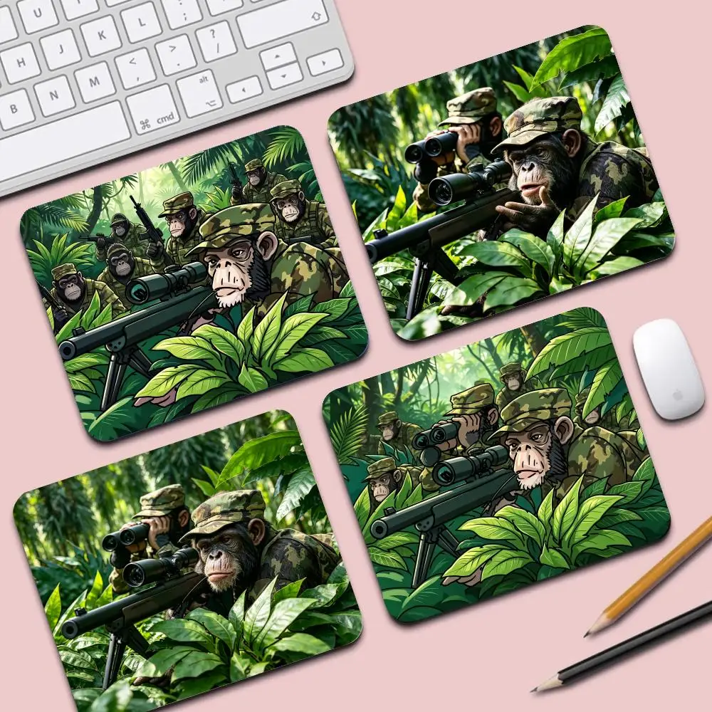 HYBXAXC Jungle Military Monkey Sniper Small Mouse Pad Waterproof Desk Mat for Tactical Fans Extended Gaming Pad for PC & Laptop