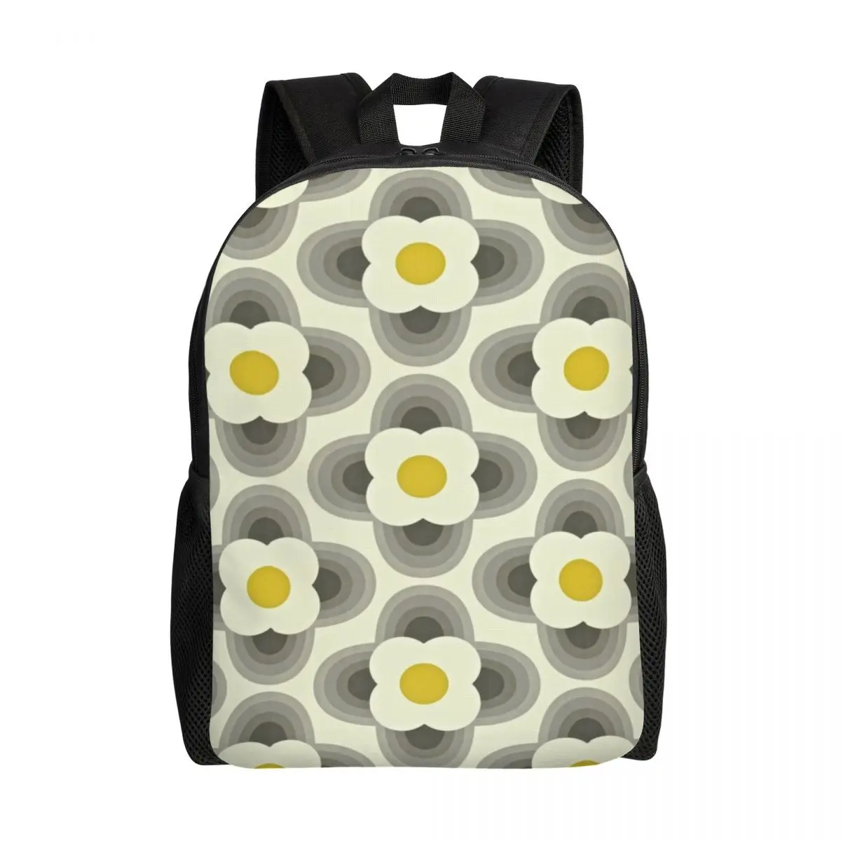 Custom Abstract Flowers Scandinavian Travel Backpack School Computer Bookbag Geometric Orla Kiely College Student Daypack Bag