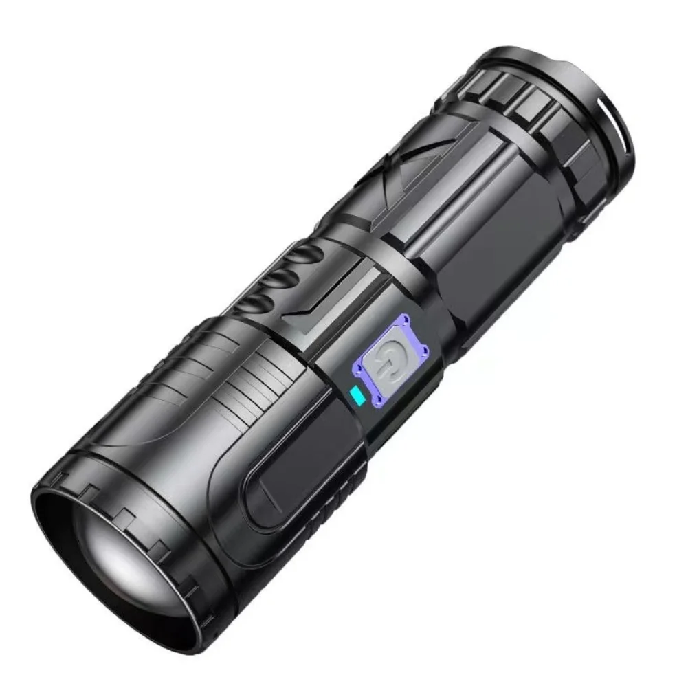 LED Camping Light Aluminium Rechargeable Torch P70.2 LED Chip Strobe And SOS Modes Type-C Fast Charging Camping