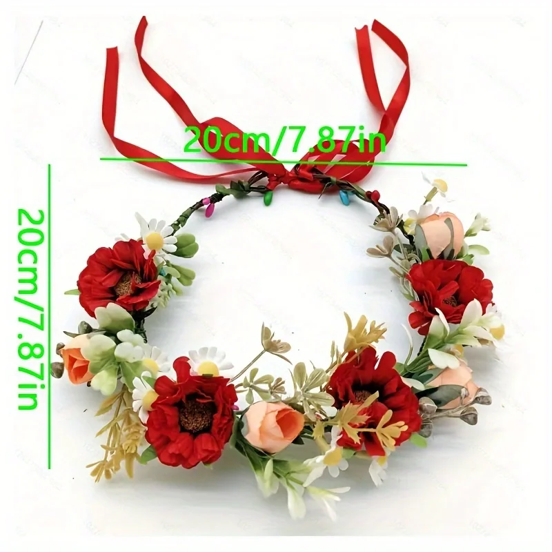 New Forest-style Floral Headband, Exquisite Flower Crown Hair Accessory for Outdoor Photography and Travel Portrait Photography