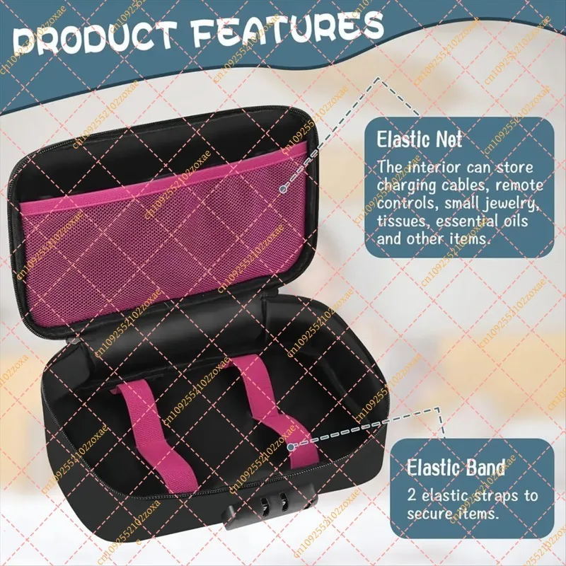 LF Discreet Lockable Storage Bag, Portable Toy Organizer Case with Key, Secure Container Box with 2 Drawstring Pouches