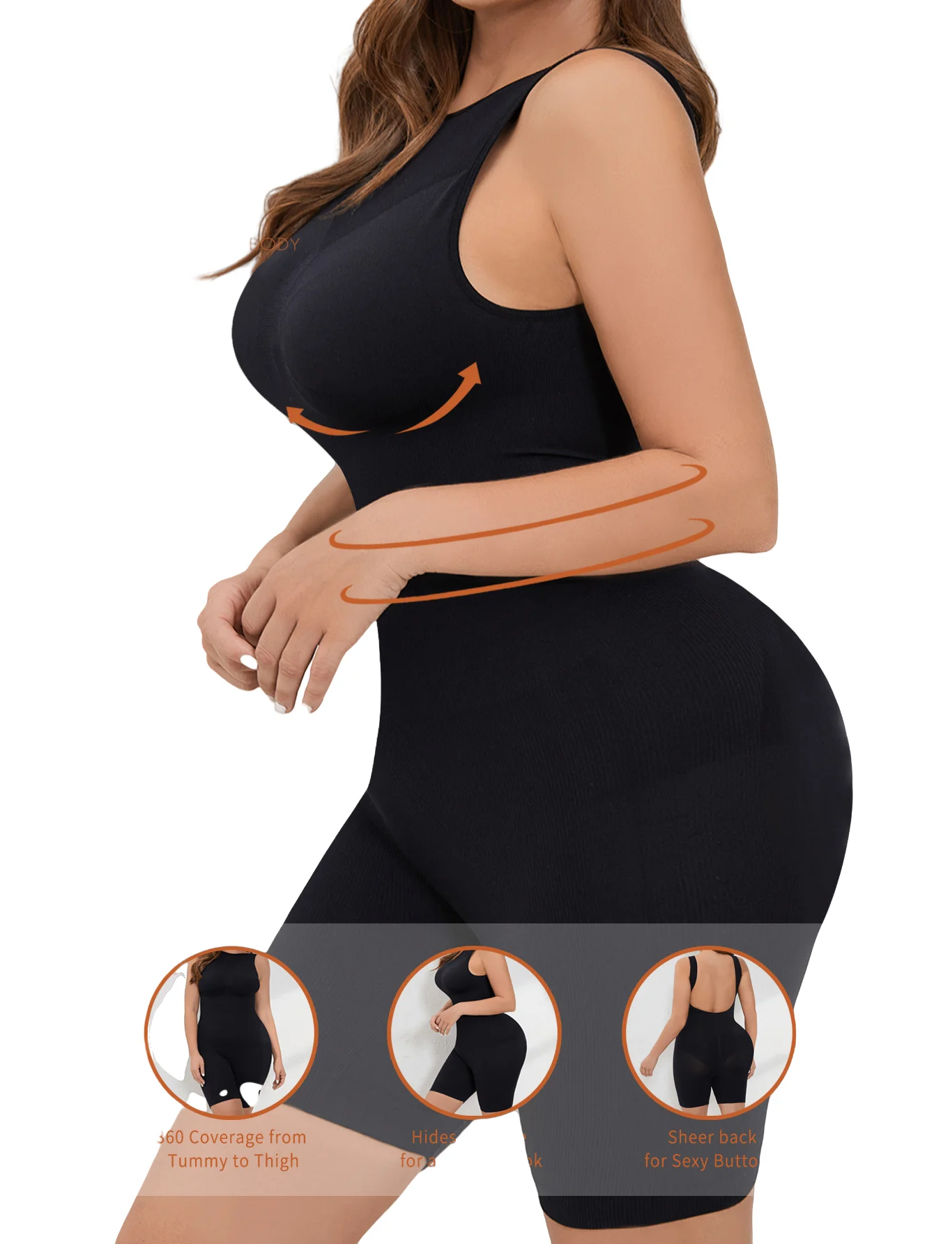 New Hot Bodysuits Full Coverage Shapewear Thigh Slim BodySuit Low Back Body Shaper Backless Jumpsuit Seamless Shapers Slimmer